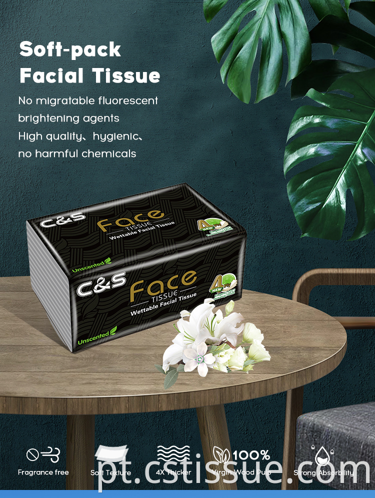 Water Absorbing Disposable Facial Tissue 